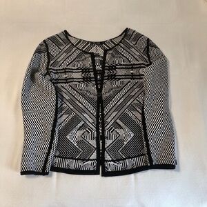 Nic + Zoe Black and White Geometric Cardigan